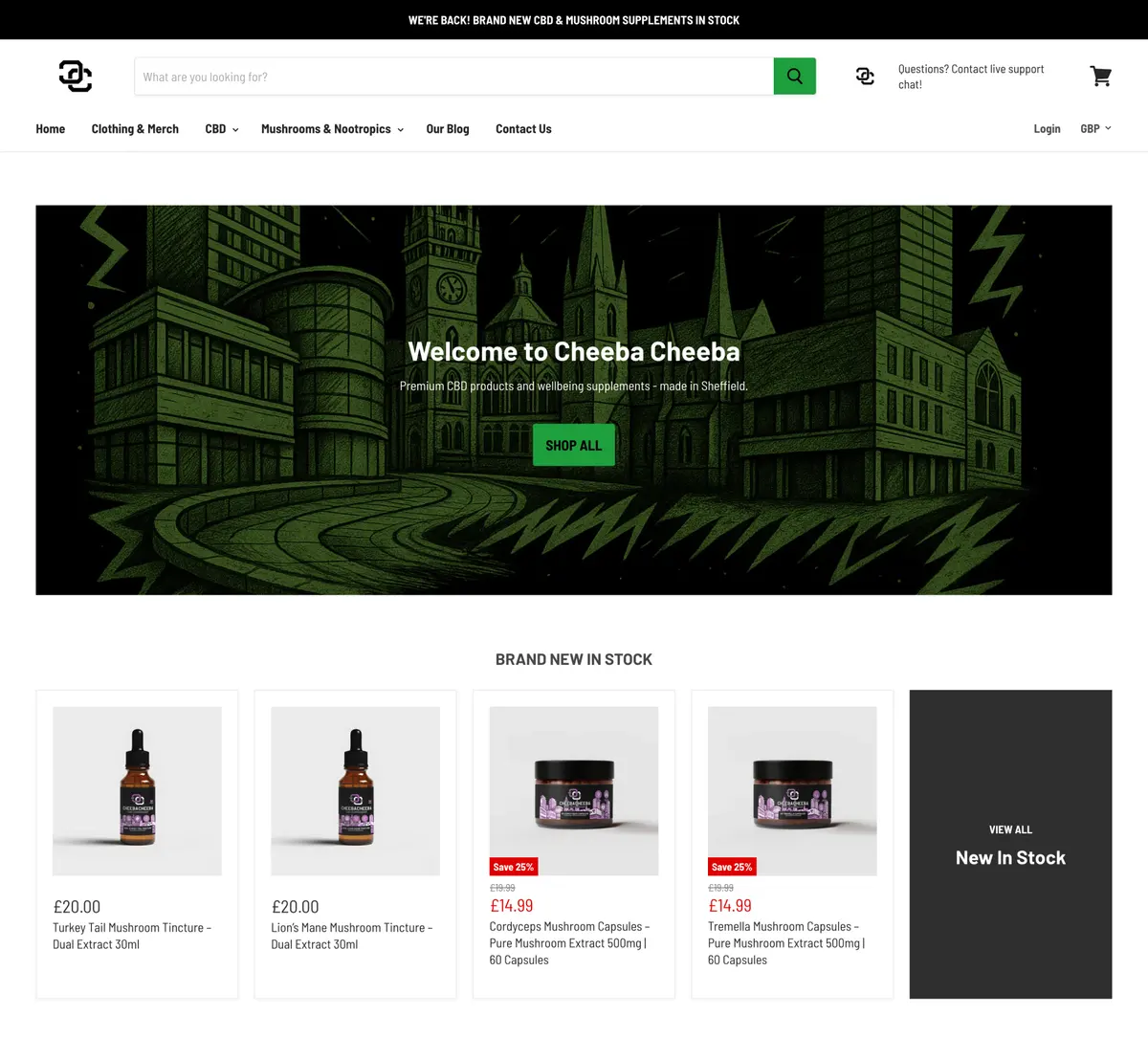 Cheeba Cheeba Shopify store
