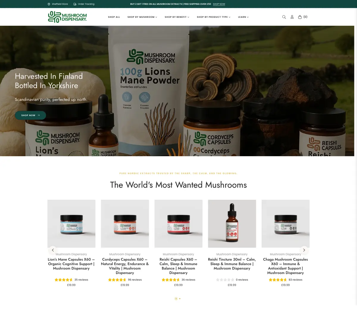 Mushroom Dispensary Shopify store